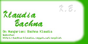 klaudia bachna business card